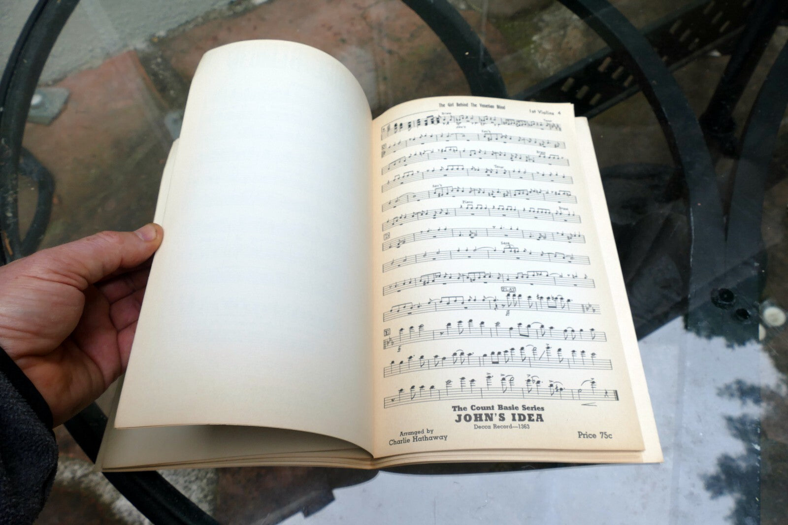 The Girl Behind Venetian blind Fox Trot Sheet Music 1939 orchestra Hathaway