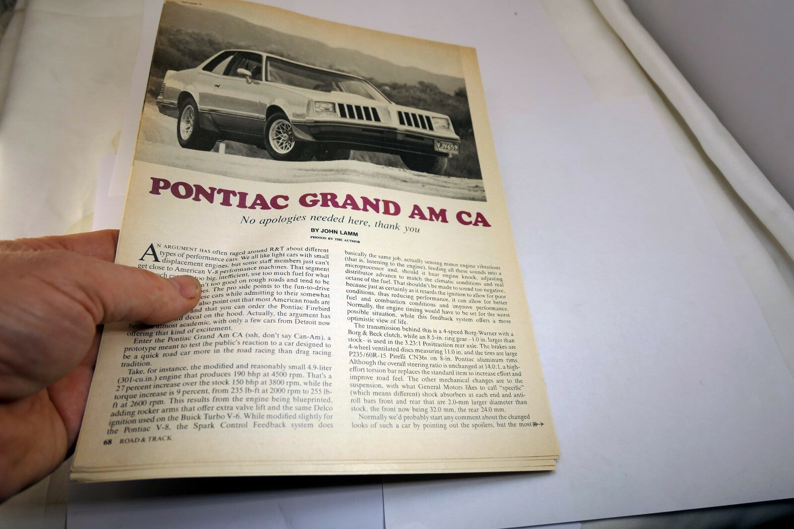 Pontiac Grand Am CA (Road and Track) Magazine clippings advertisement ad