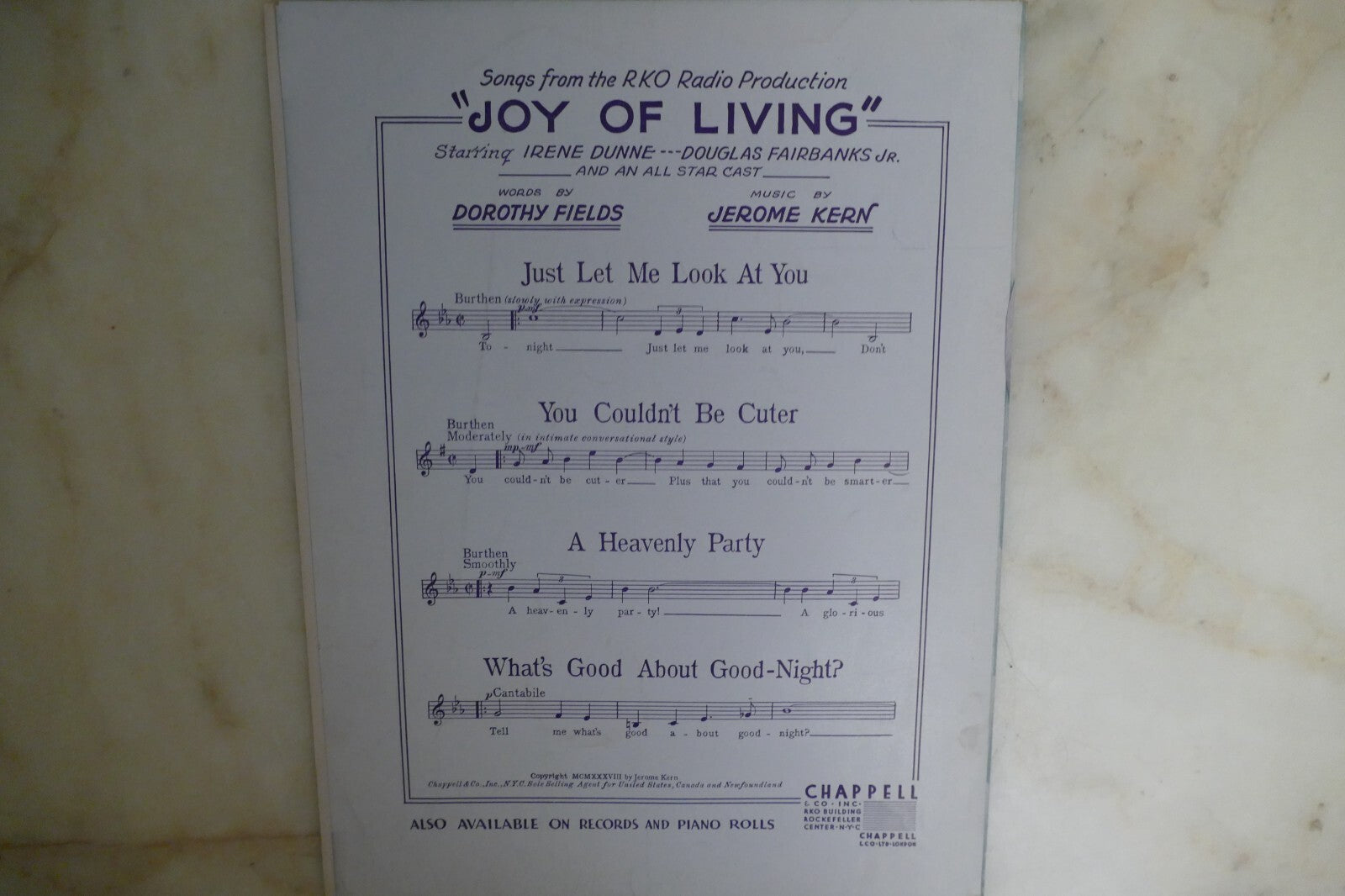 You Couldn't Be Cuter 1938 by Jerome Kern and Dorothy Fields from Joy of Living