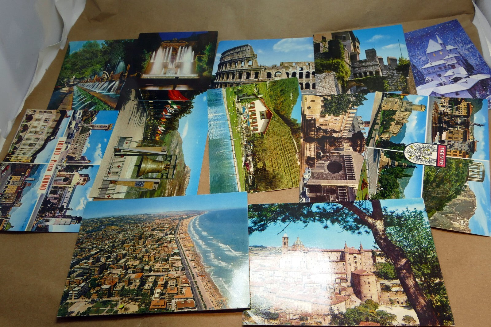 1980's postcard unposted italy set of 12 genova cityscapes roma lot