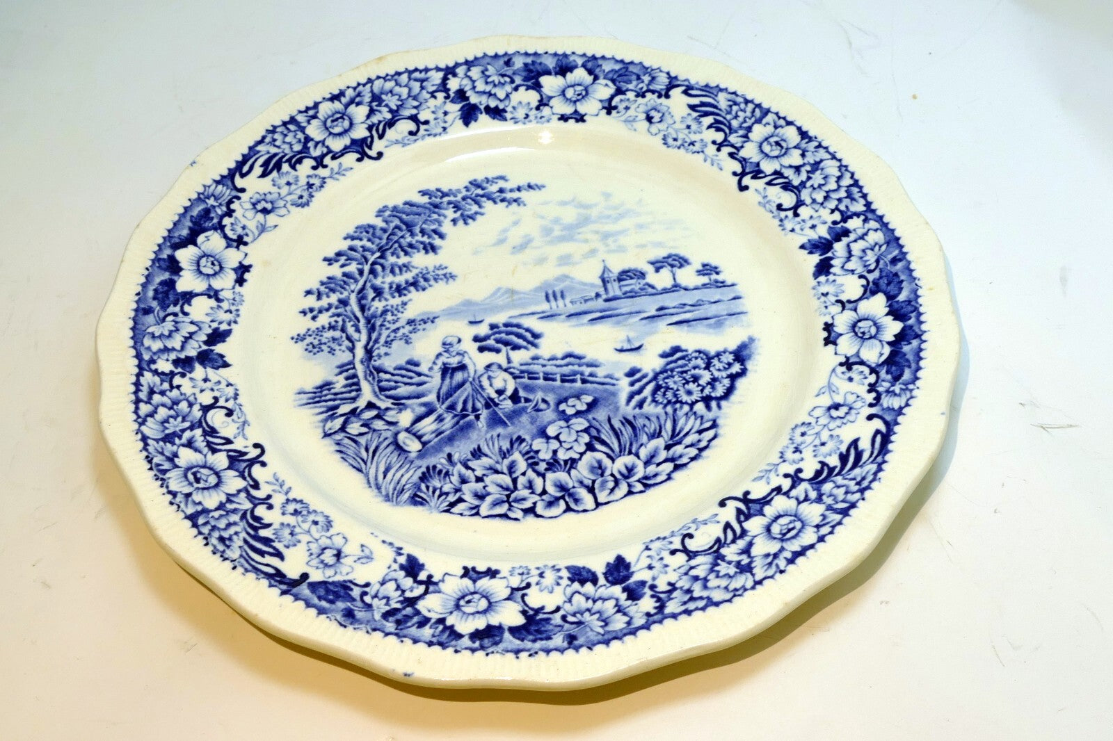 9" "Silverdale" Serving Bowl Hanley Blue Swinnertons England Transferware plate