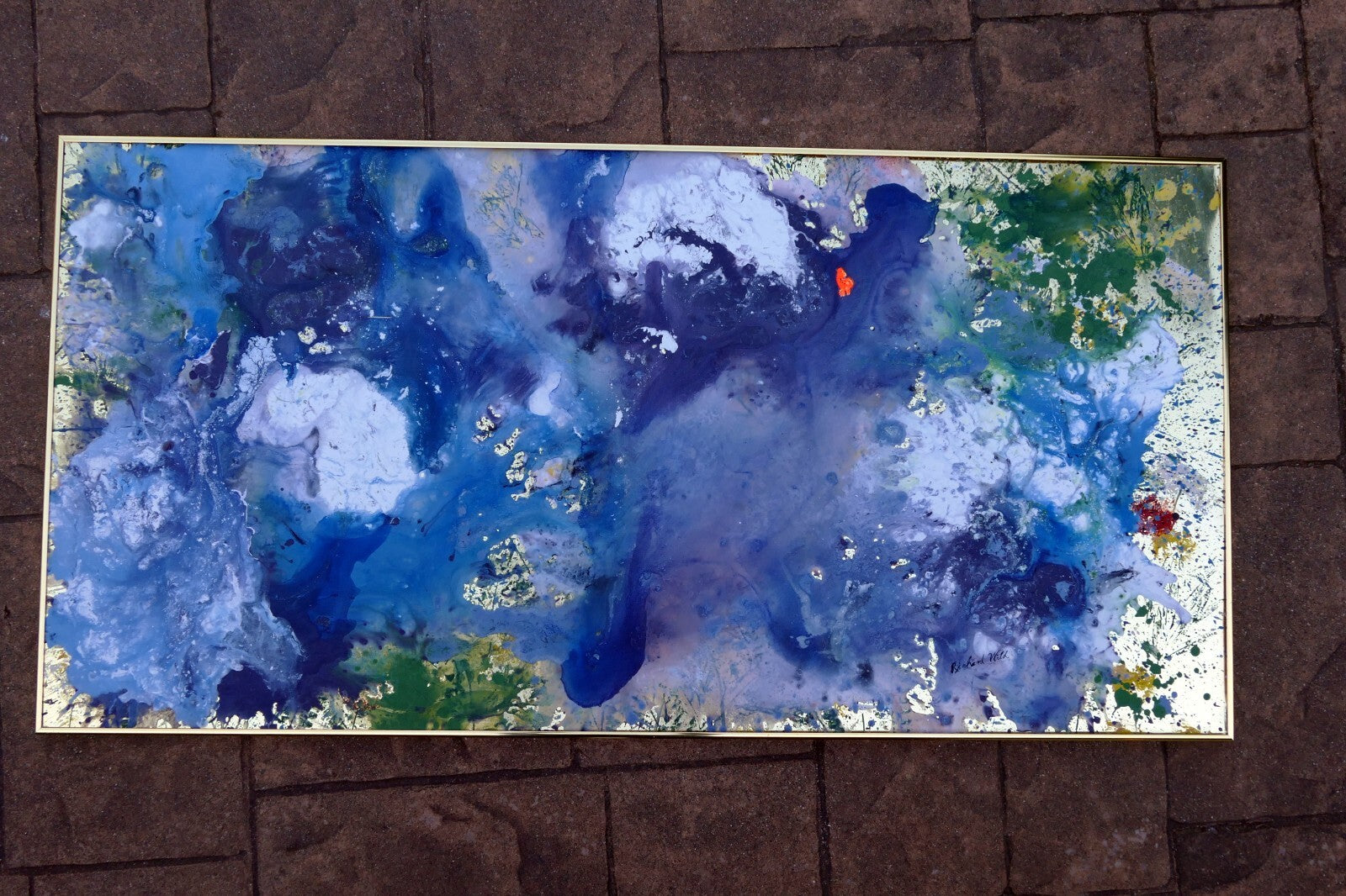 Richard Wild America Acrylic Painting Modern Abstract SFO San Jose large 25X48"
