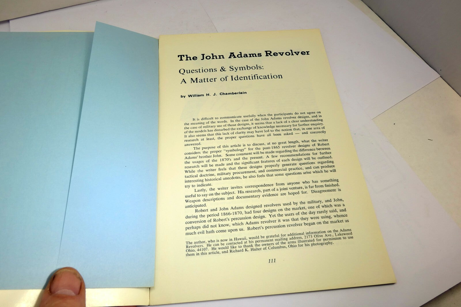 The Canadian Journal Of Arms Collecting Vol 7, no 4 November 1969