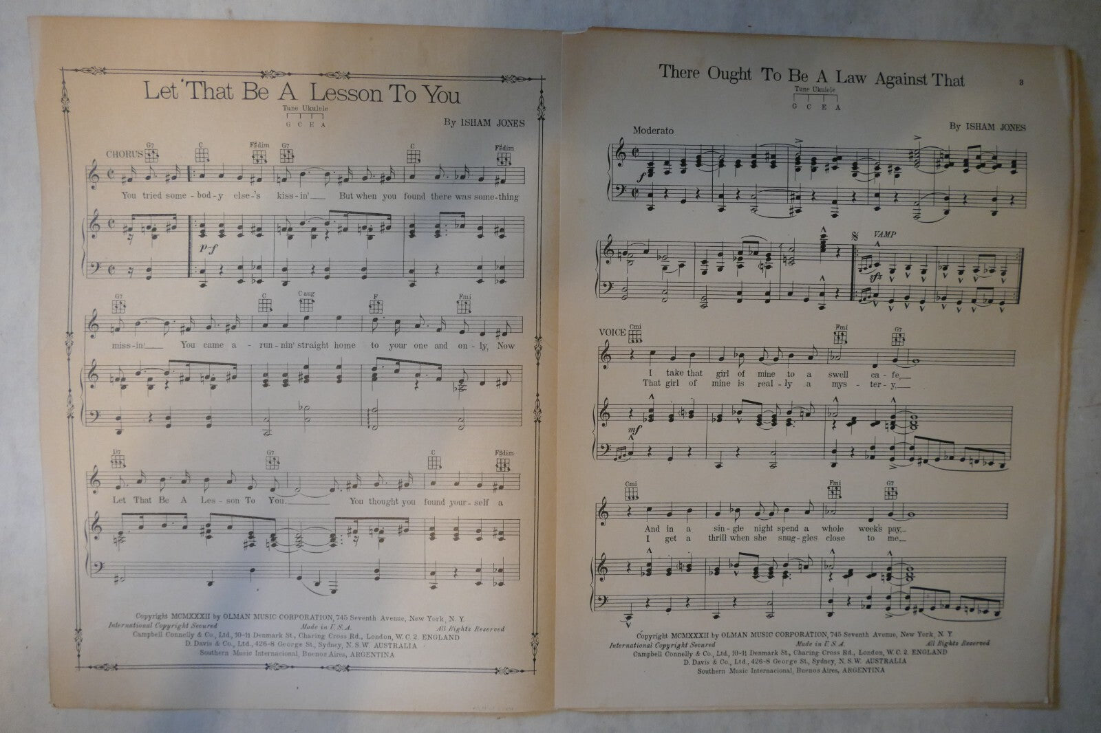 There Ought To Be A Law Against That, 1932, by Isham Jones, Olman Music Corp.