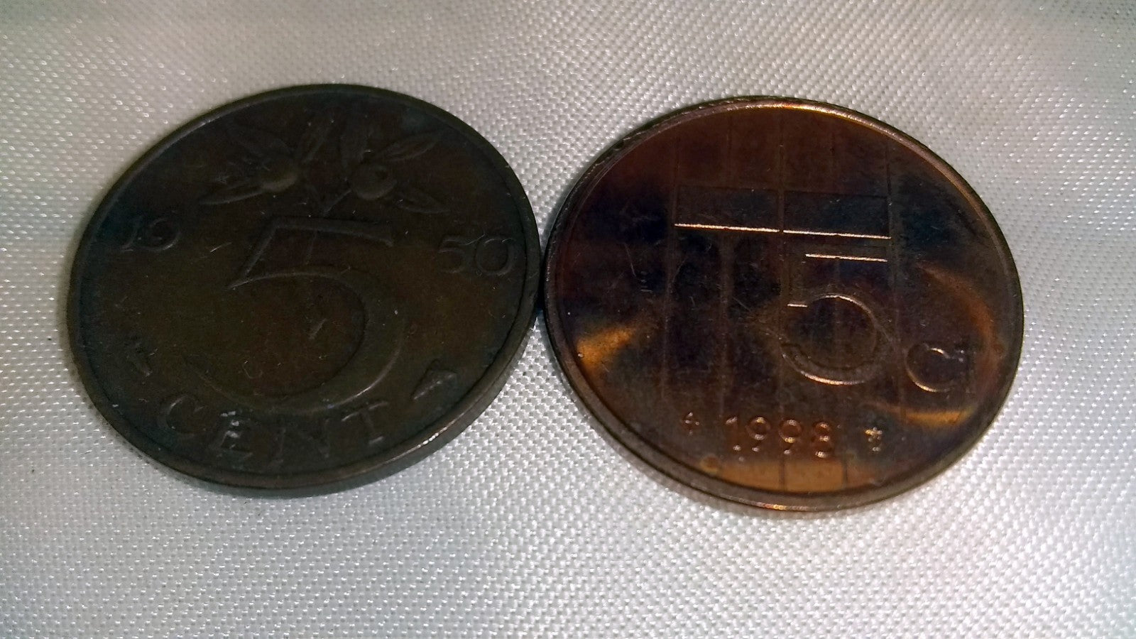 Netherlands 5 Cent Pre-Euro  Coin Queen Beatrix Jualiana lot of Two 1998 1950