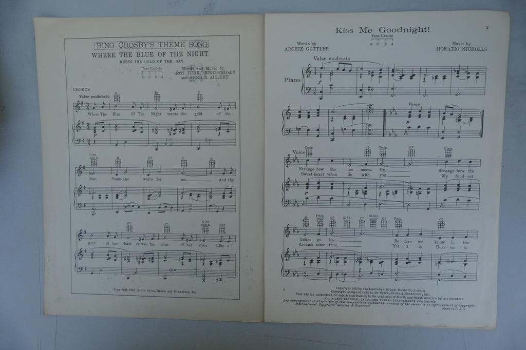 Kiss Me Goodnight 1932 by Horatio Nicholls and Archie Gotler