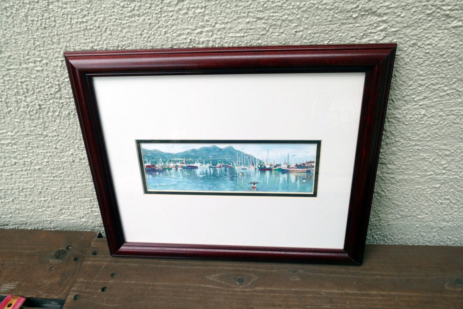 J H Wright Print Lithograph "Hout Bay" Cape collection 10X3.5" Signed
