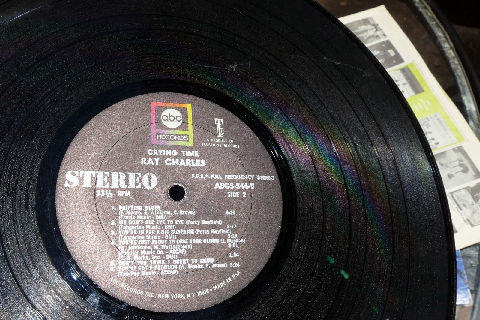 Ray Charles Crying Time LP A  544 ABC Paramount Records LP album