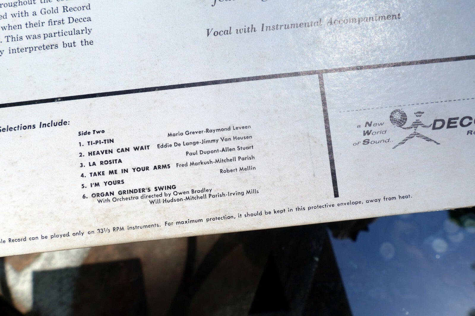 Four Aces Heart And Soul Record Album Vinyl LP DL 8228 Decca 1956