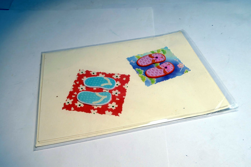 Hand made Flip Flops Any Occasion Greeting Card Hawaii California USA Summer
