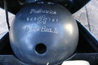 Vintage Black Beauty Brunswick Black Bowling Ball 5JS787 with Retro Bag