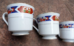 TTC China made Japan Pack of 3 Unique Porcelain Tea Cups lot Hand Painted Floral