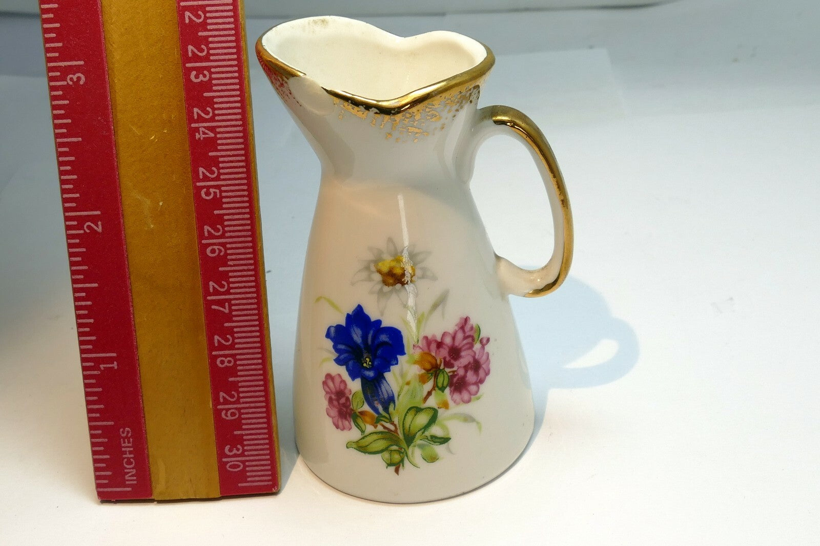 Individual Creamer Cream Pitcher Cottier Freres Purple / Pink Flowers