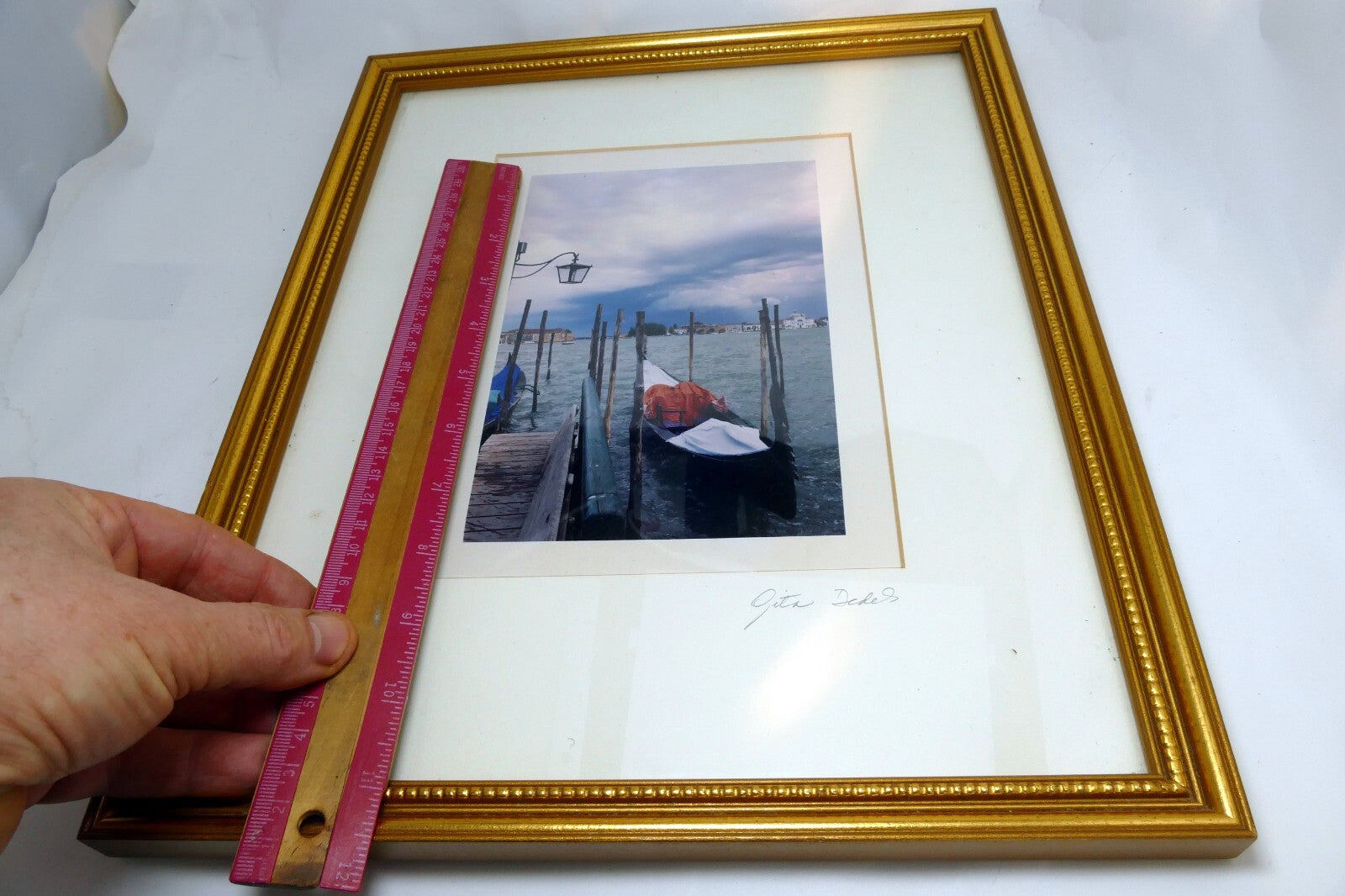 5X8” Photo Print - Venice Gondola by Gita Dedek  signed framed 1999