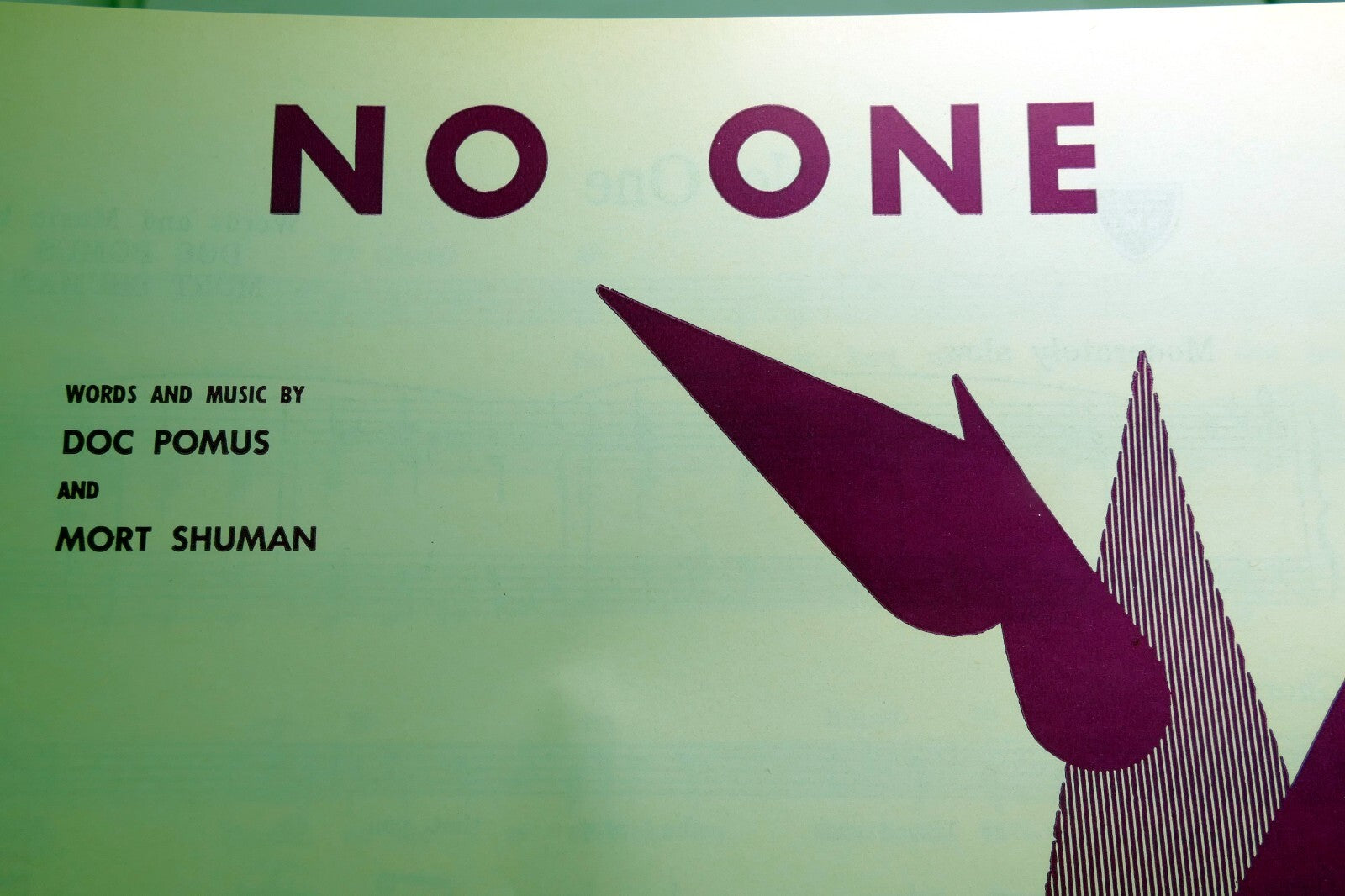 No one doc pomus mort shuman 1961 sheet music ray charles