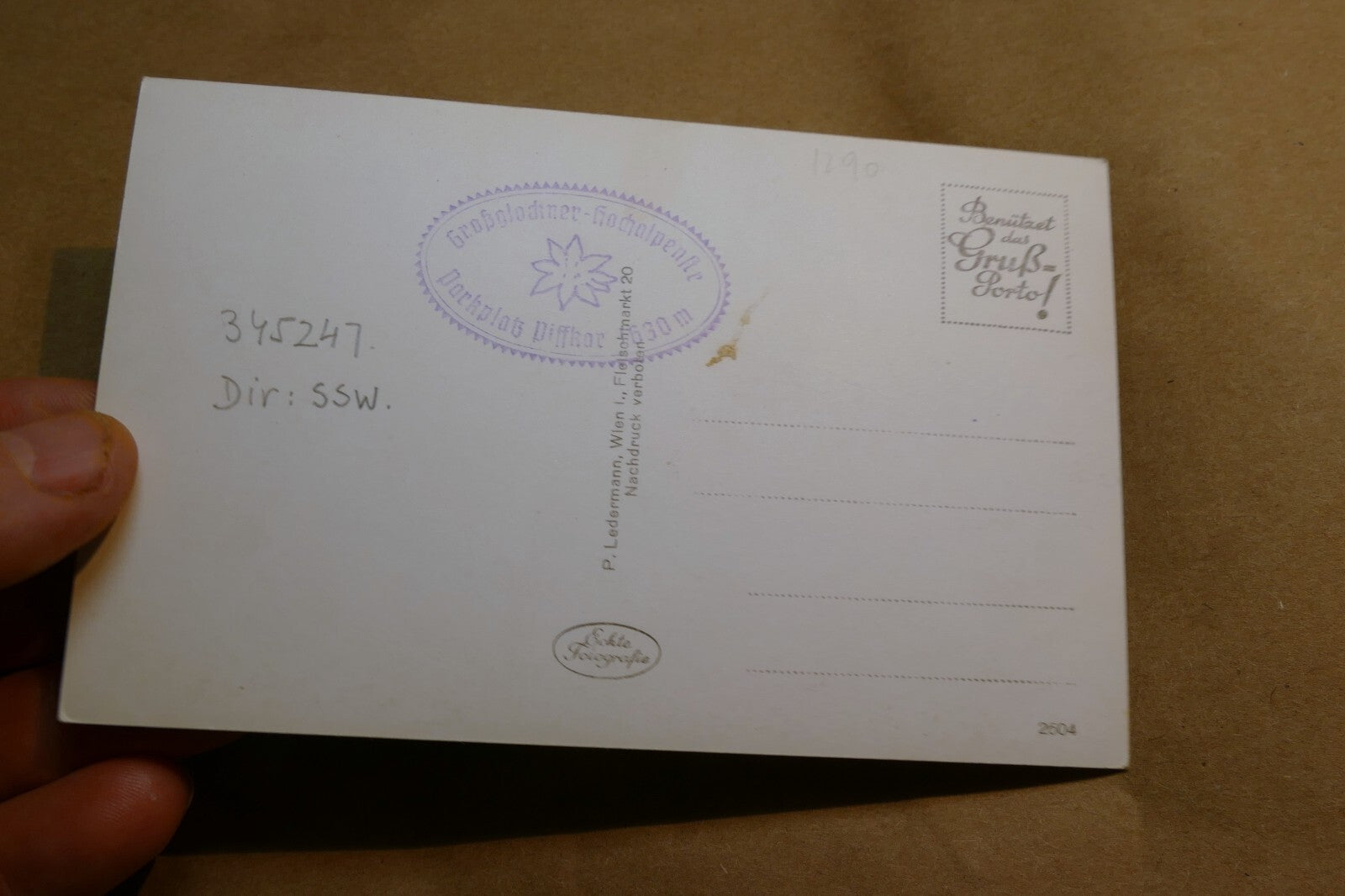 Großglockner-Hochalpenstraße postcard Black & white Austria vintage - unposted