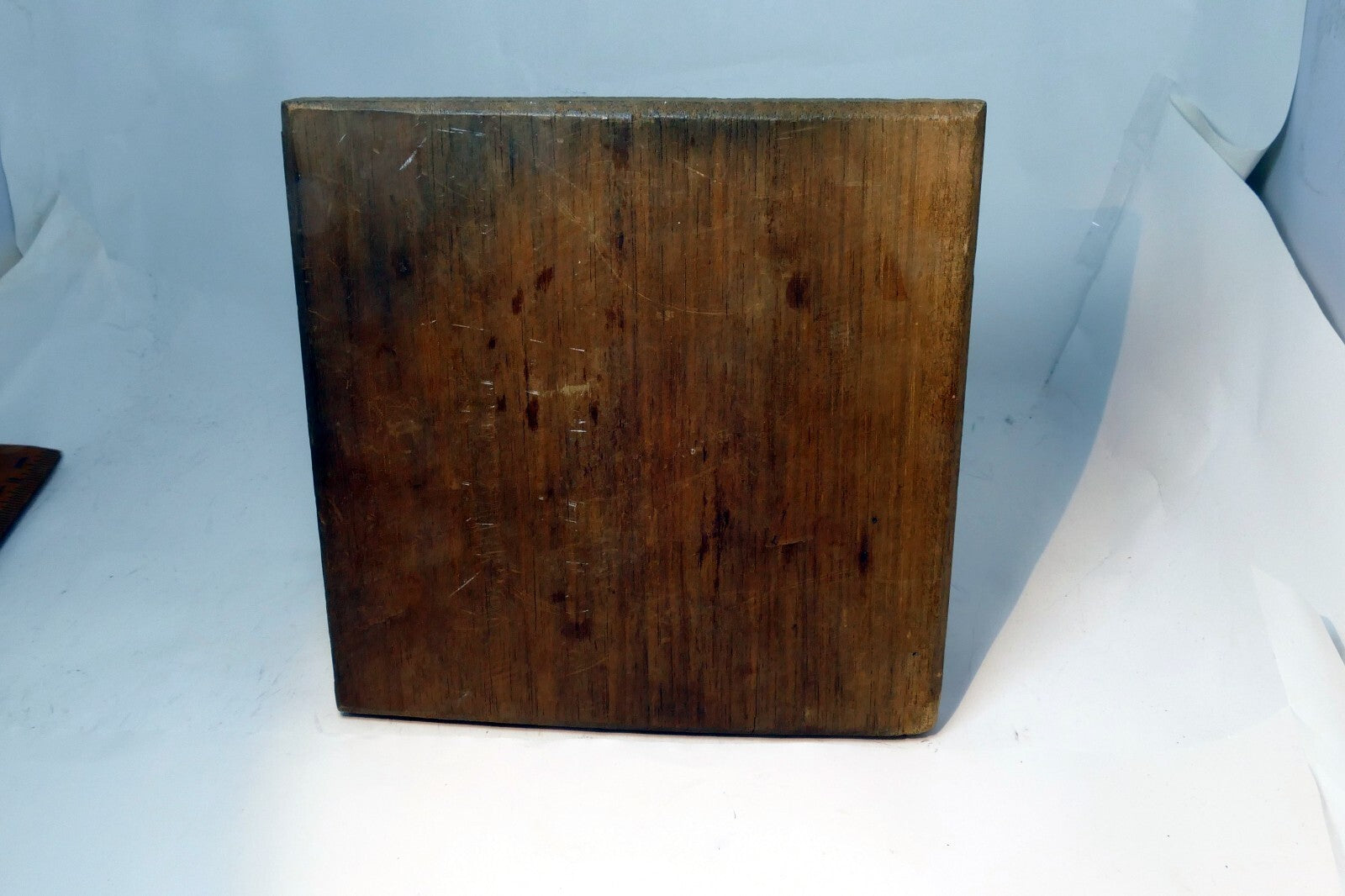 Hand Carved Tibetan Buddhist Wood Block Stamp Nepal Vintage 7X7"