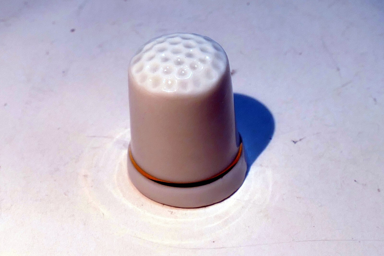 Porcelain Thimble Souvenir Ackee Jamaica Floral