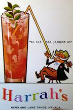 I hit the jackpot at harrah's reno lake tahoe 1960's postcard casino reno nevada