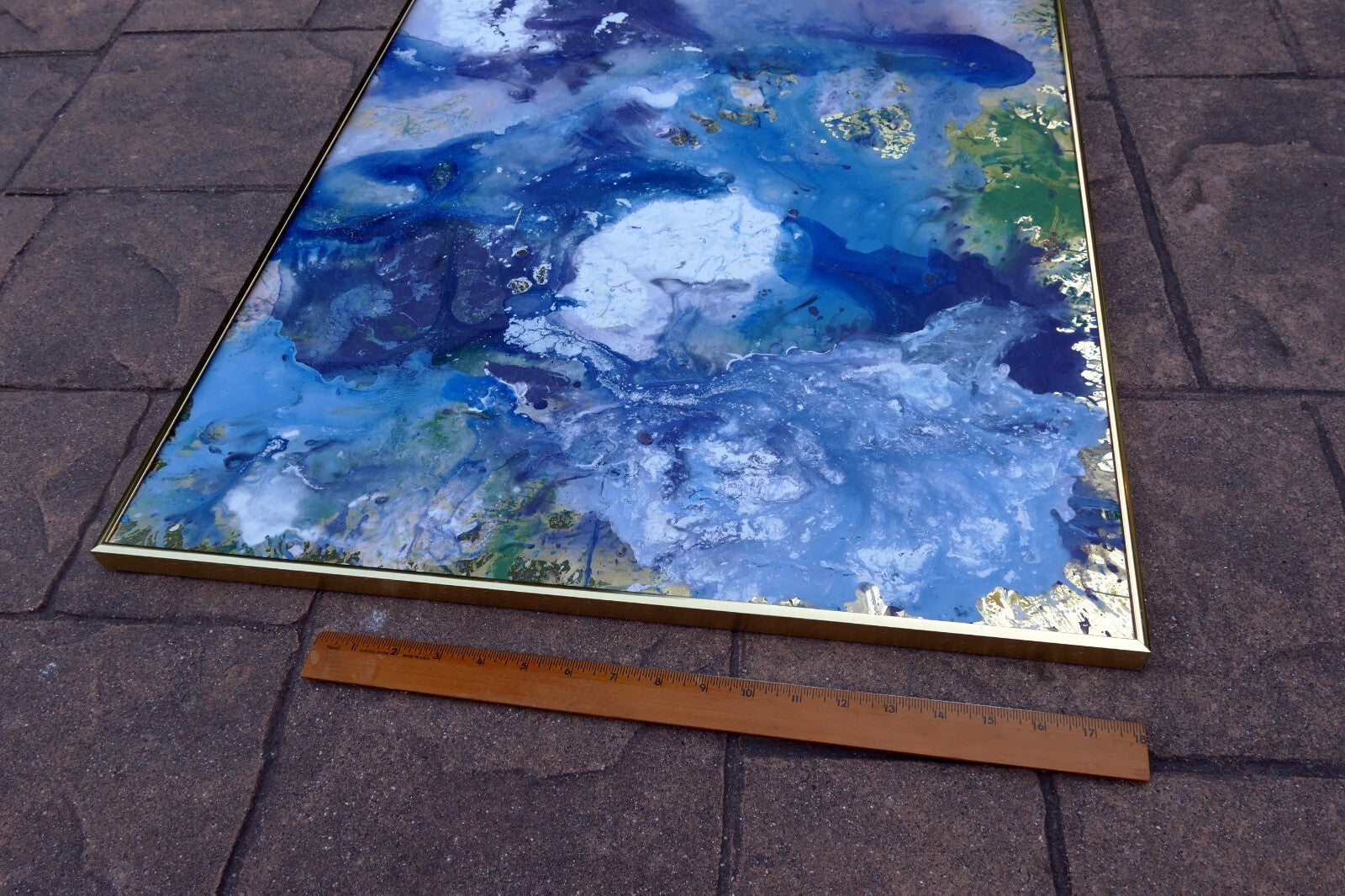 Richard Wild America Acrylic Painting Modern Abstract SFO San Jose large 25X48"