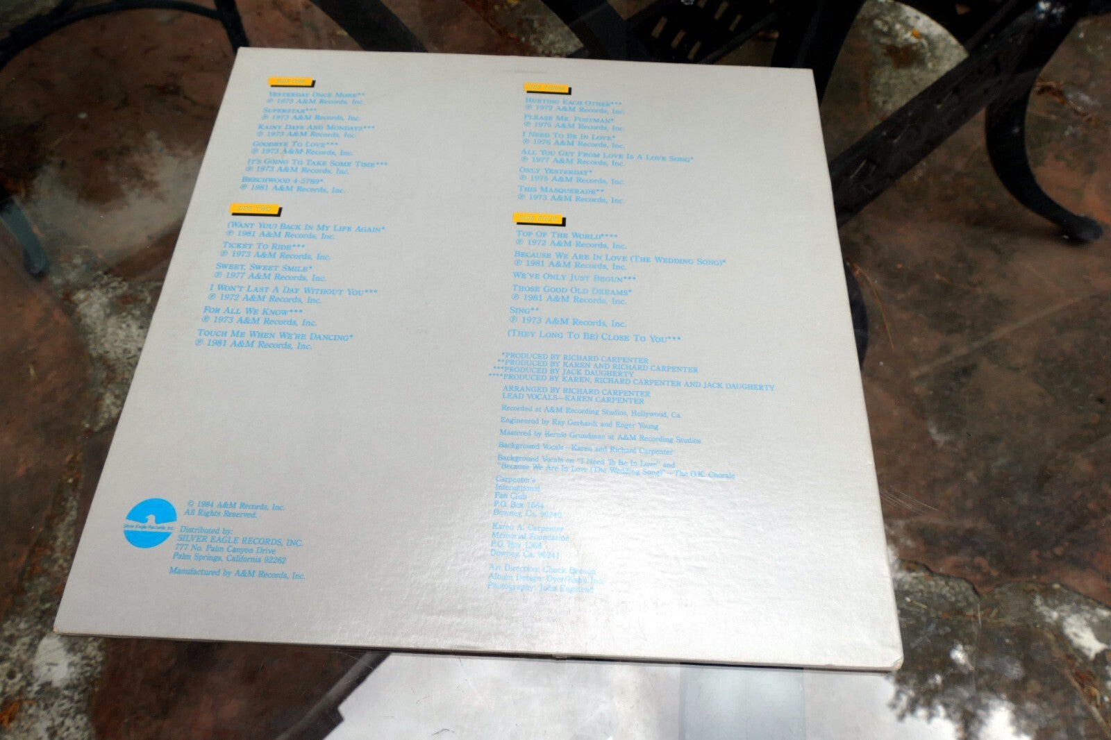 CARPENTERS Yesterday Once More SE 1024 A&M double 2 x LP Vinyl   1984