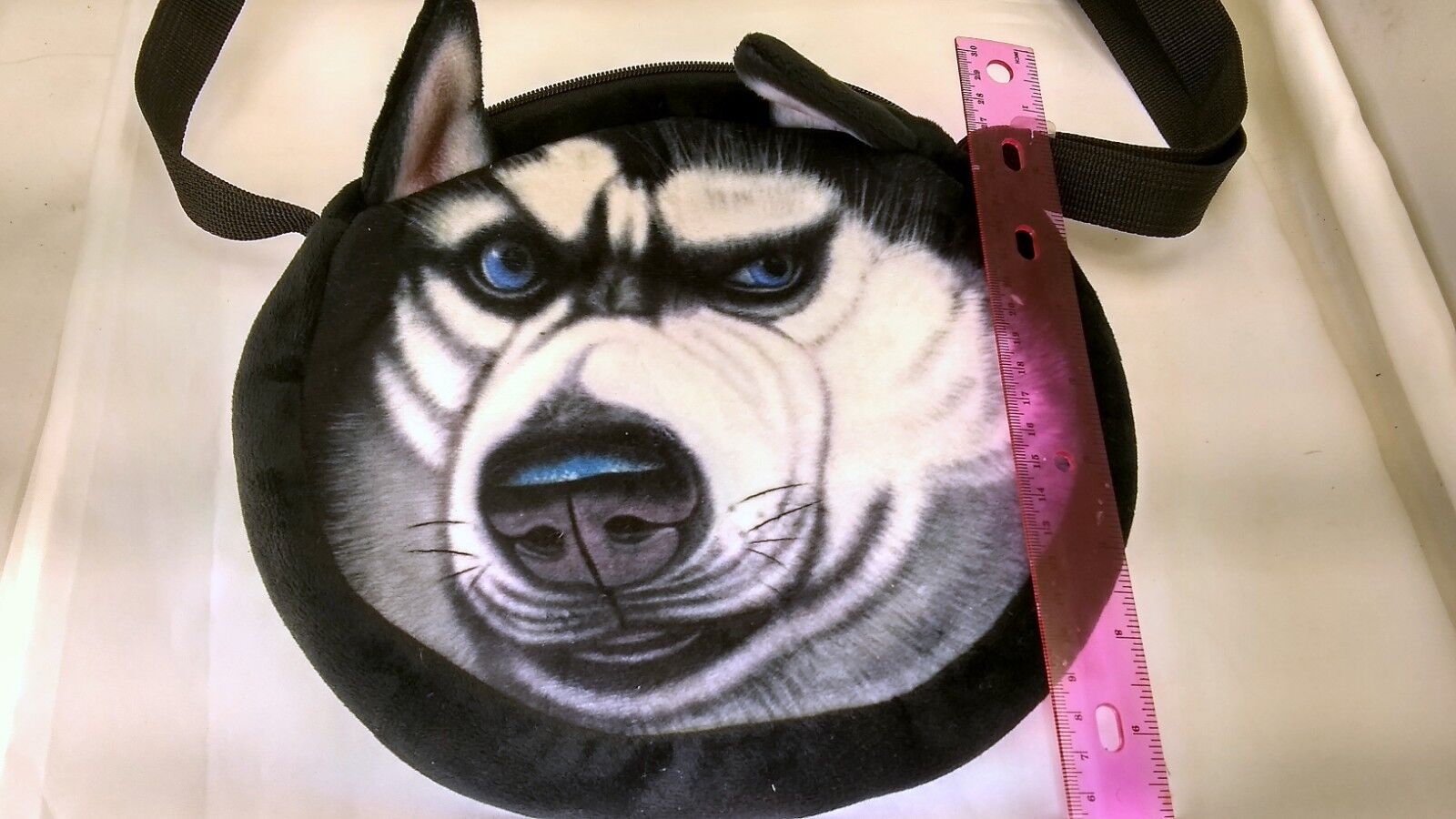 Husky Dog Themed Purse Handbag Cloth Soft Case With shoulder strap kids