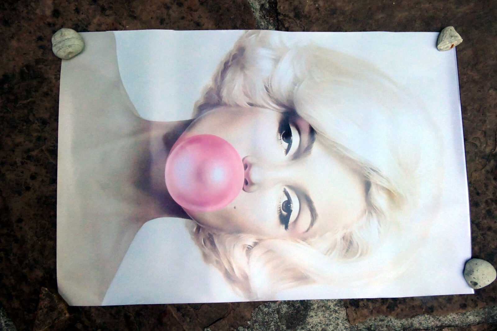 Marilyn Monroe Pink Bubble Gum Premium Art Print 36in x 24in large wall poster