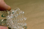 Spun Glass clear 2.5" hanging ornament angel with trumpet