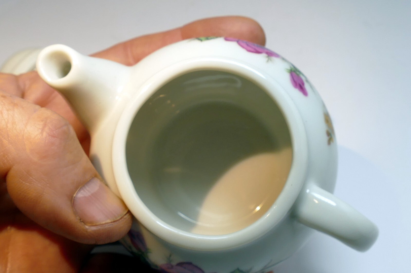 Japanese Porcelain Teapot with Loose Leaf catcher infuser rose floral design