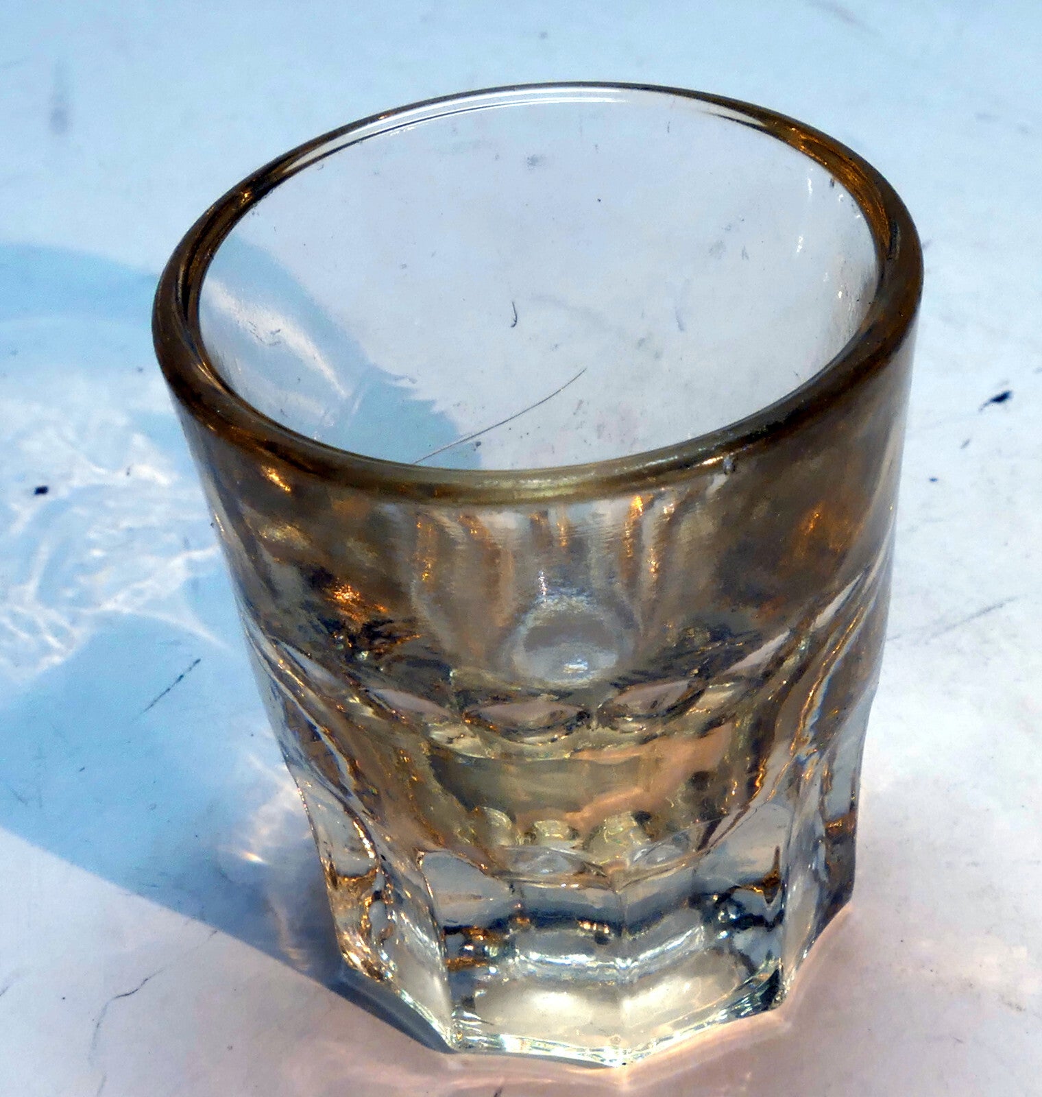 Rock shot clear glass thick weighed bottom 1 oz   new orleans style