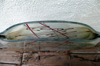Heavy Hand Blown Multicolored Flat Modern Art Glass Vase Signed Mark Hines