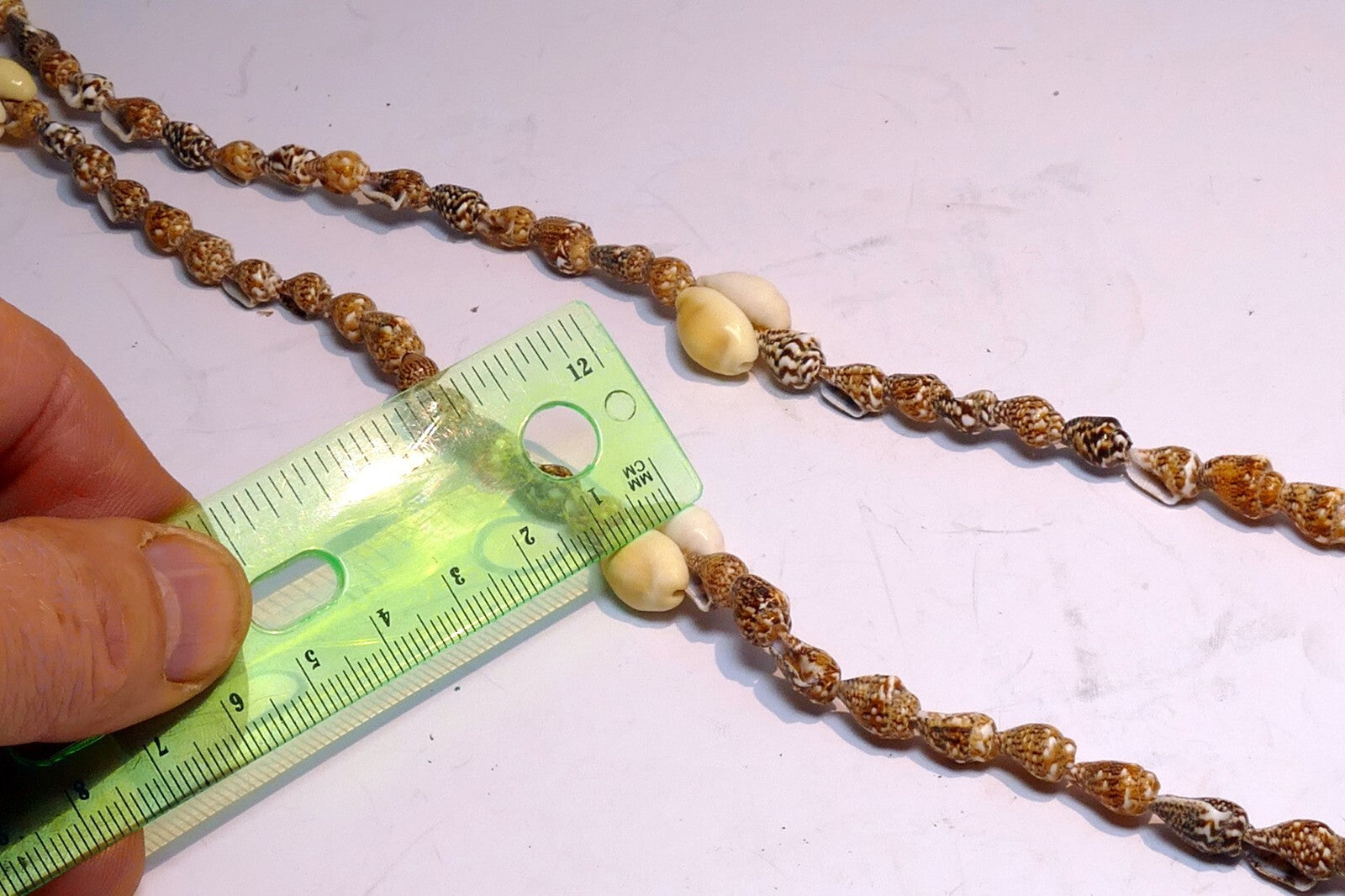 Cowrie Shell 17" Necklace Lei Jewelry Boho Surfer Brown-White glossy California