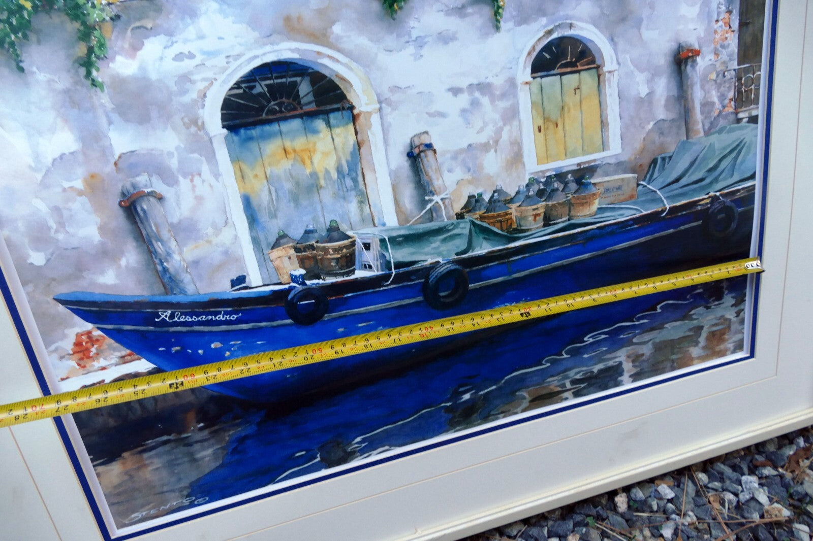 Steve Stento Watercolor "Alessandro" Italian Painting Print Venice Canal boat