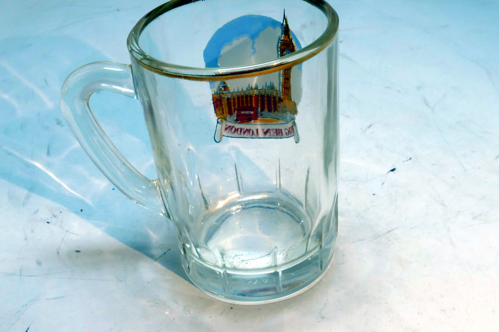 Big Ben London UK Shot Glass Souvenir with Gold Rim 3oz