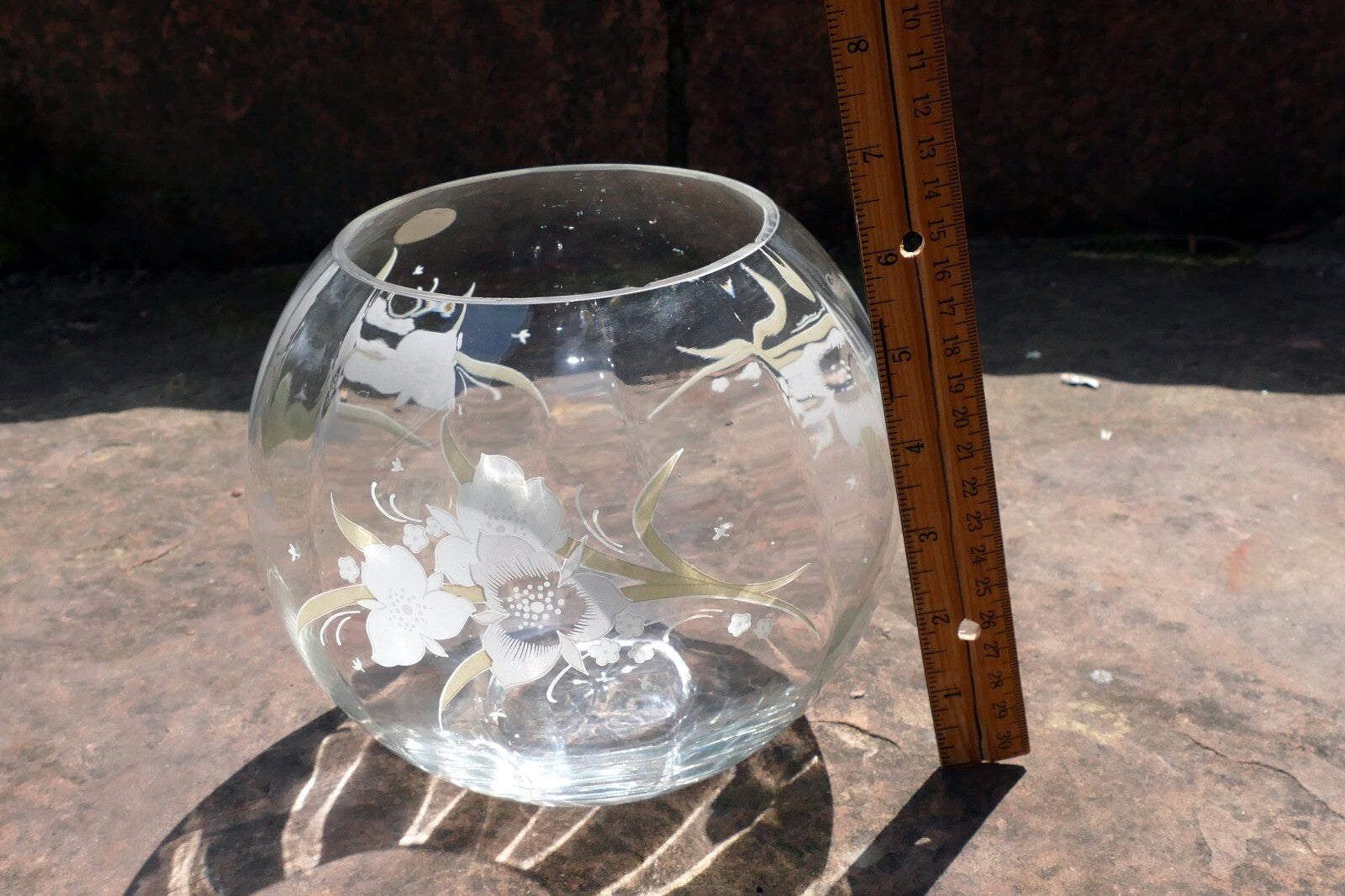 Glass Bowl Glass Bowl Globe 6" Floral Design European Collection