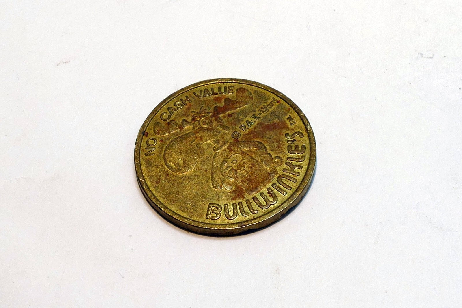 Old Bullwinkle's Grooved Arcade Token