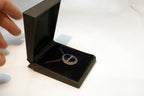 Sterling Silver Black Onyx Oval & Marcasite Pendant Necklace .925 18"