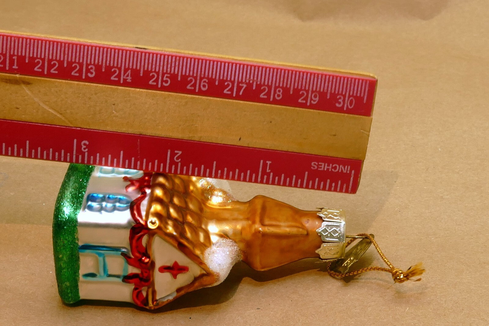 Thomas Pacconi Glass Ginger bread House Christmas Ornament 3"