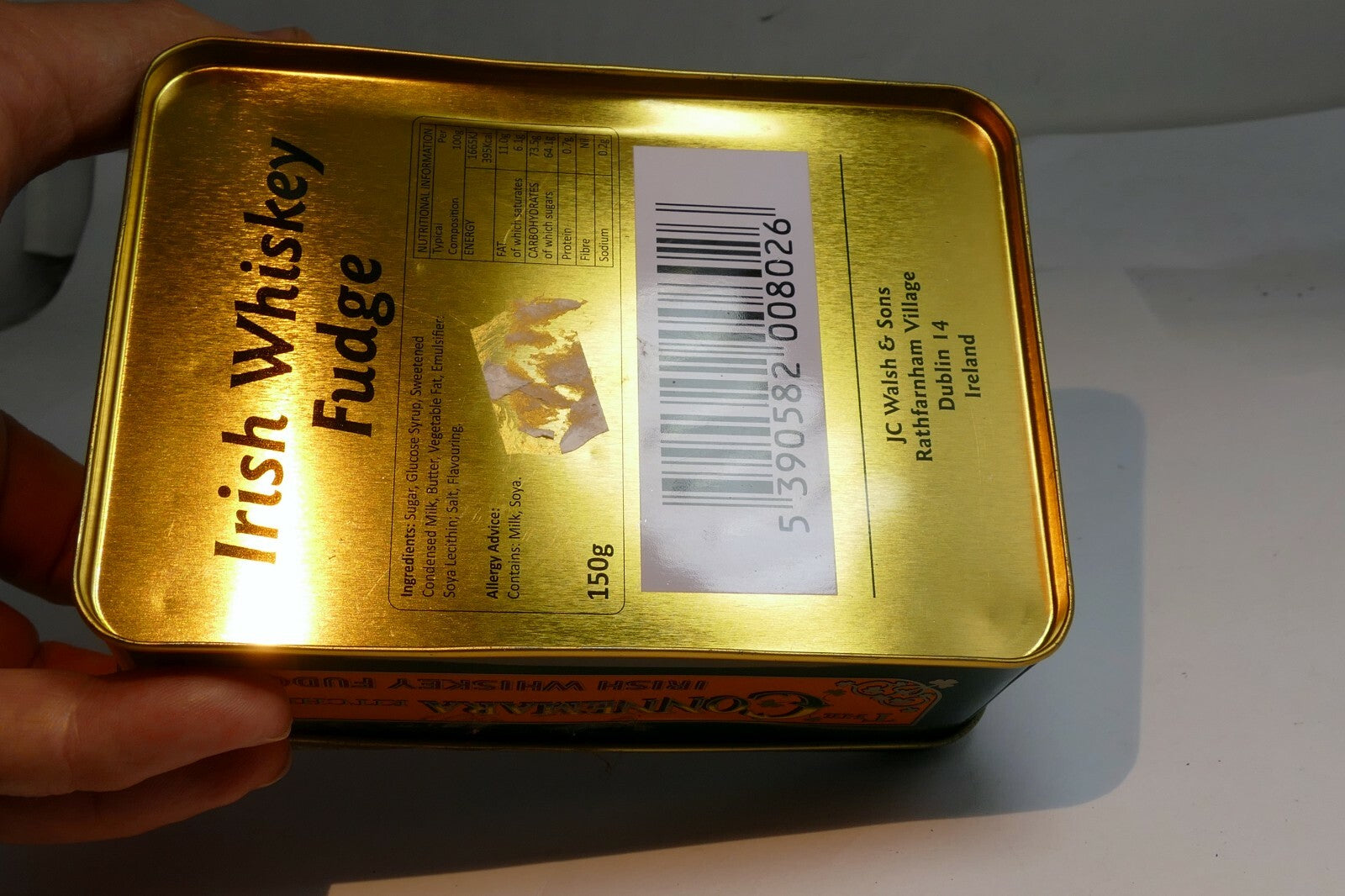 Empty Tin Box The Connemara Kitchen Irish Whiskey Fudge 5.5X4X2" Ireland 