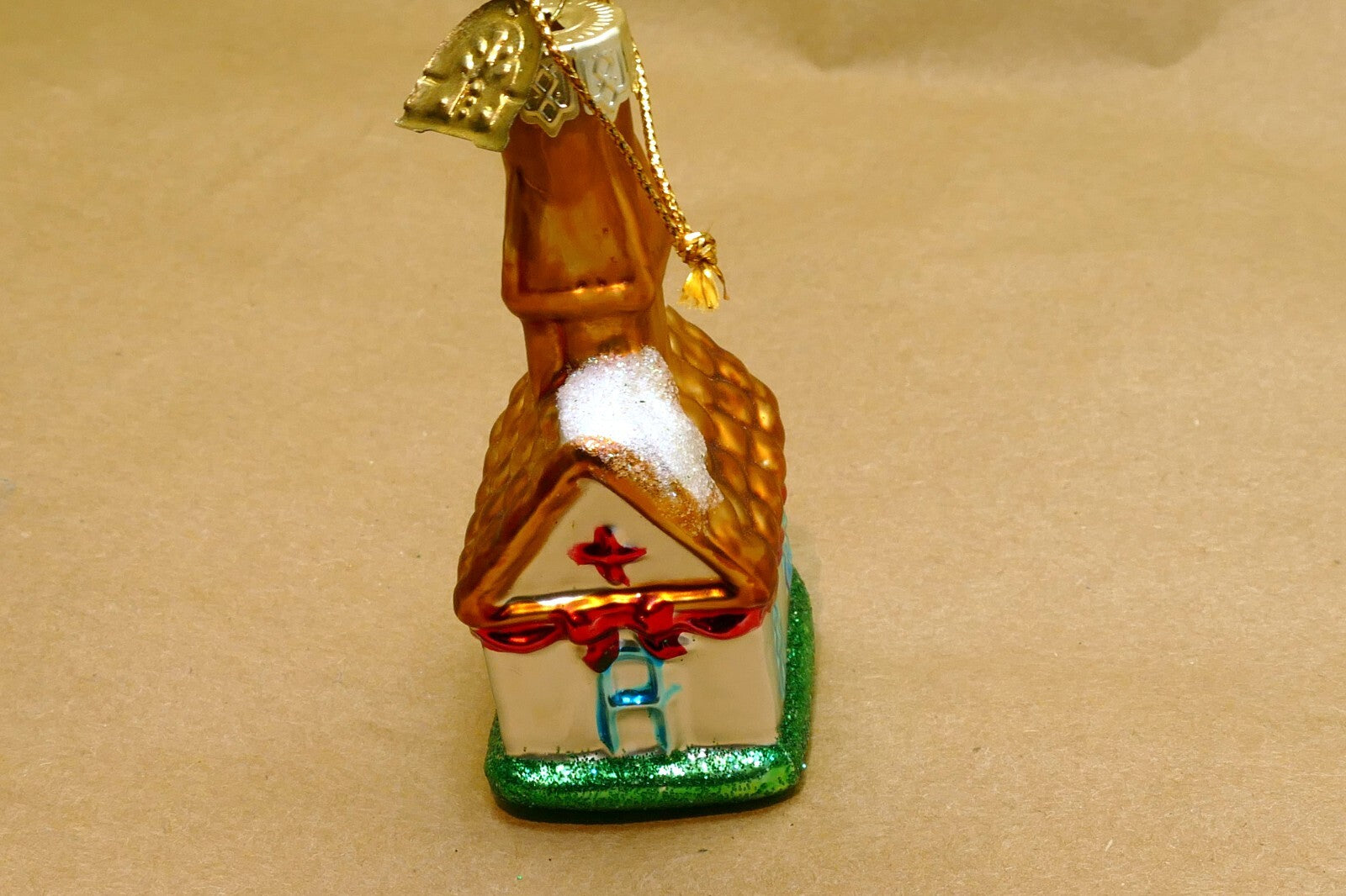 Thomas Pacconi Glass Ginger bread House Christmas Ornament 3"
