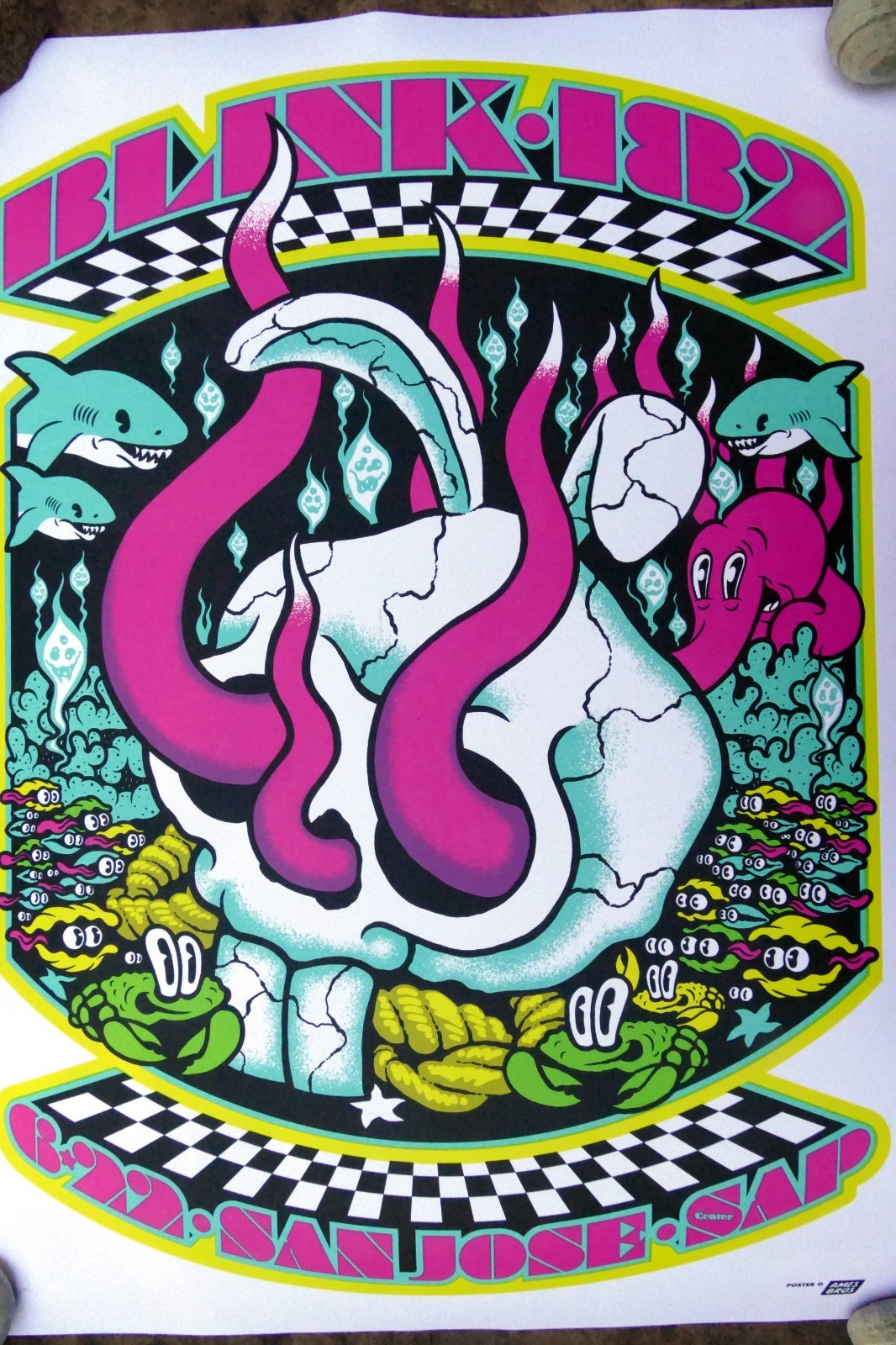 Blink 182 tour poster san jose 06/22/2023 california usa