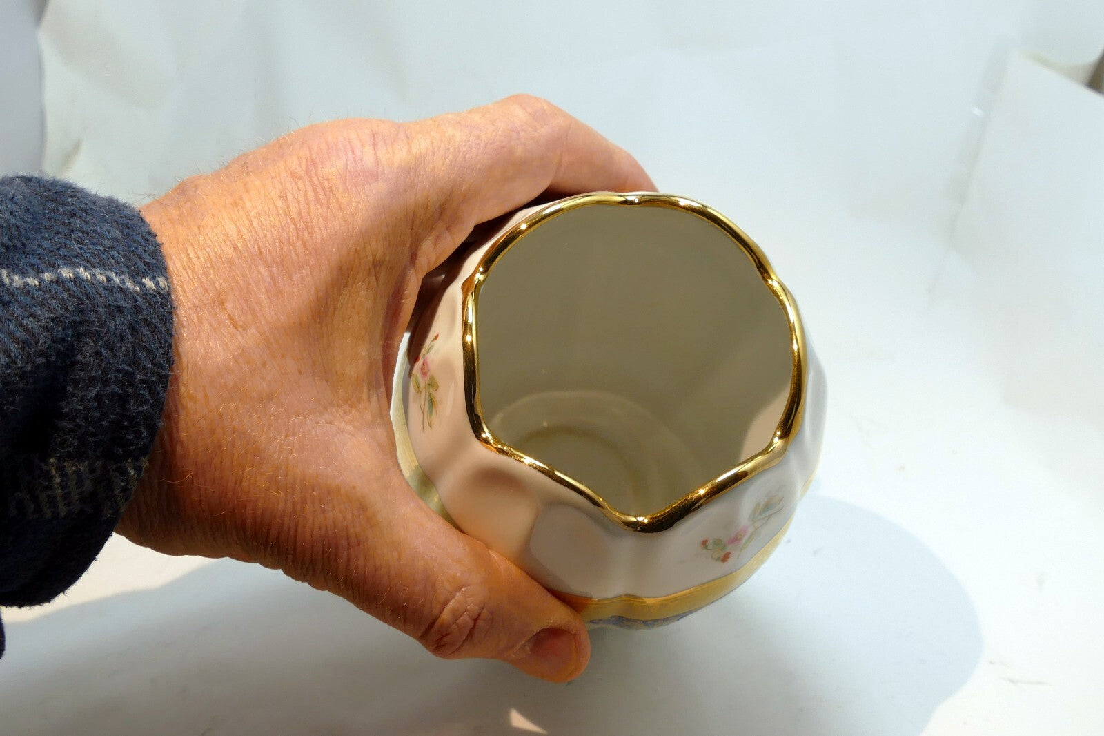 Limoges Vase France 22 C Gilded 6" Porcelaine Imperia Cite Royal XVIII