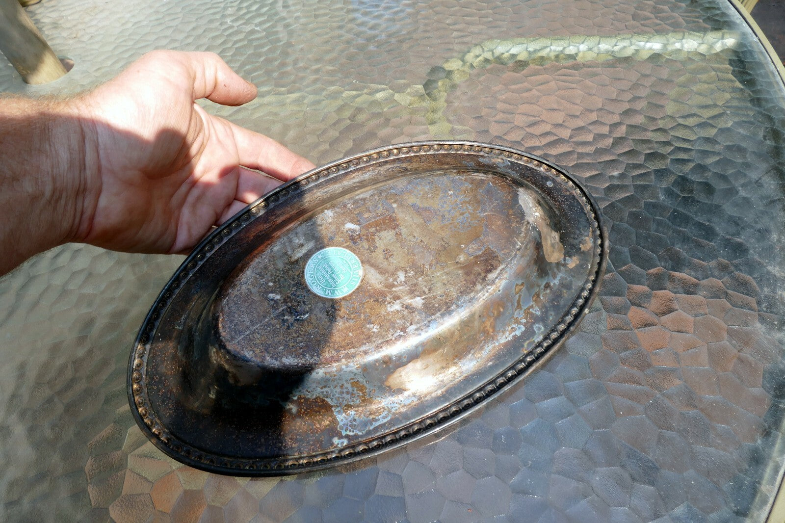 Silverplate 12 x 7 x 1" Oval Recessed Dish/Plate round medium size 