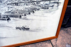 San Francisco harbor print Golden Gate Water front 1940's California USA