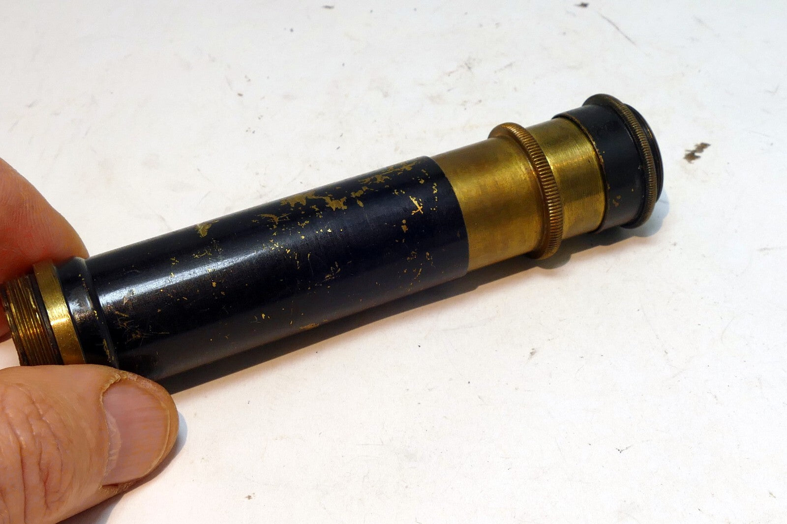 Antique Telescope Brass Nautical Spyglass 19th century - missing front glass