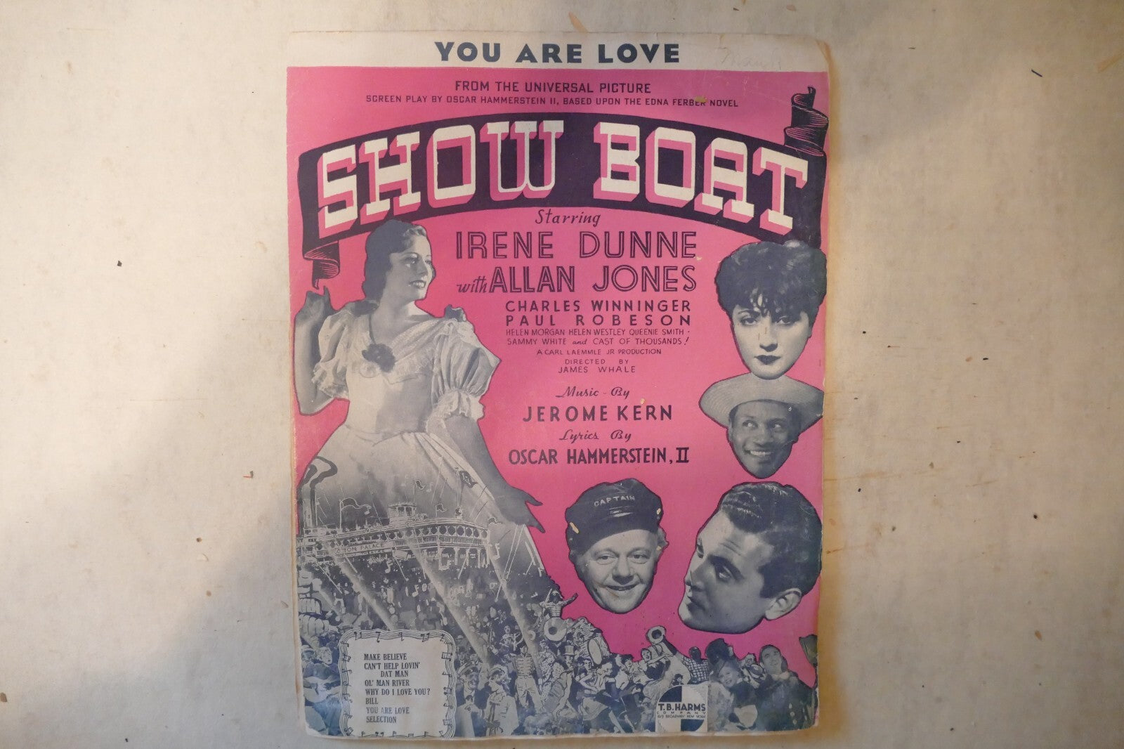 You are love, sheet music 1928, from "show boat" musical, jerome kern, oscar hammerstein 2nd
