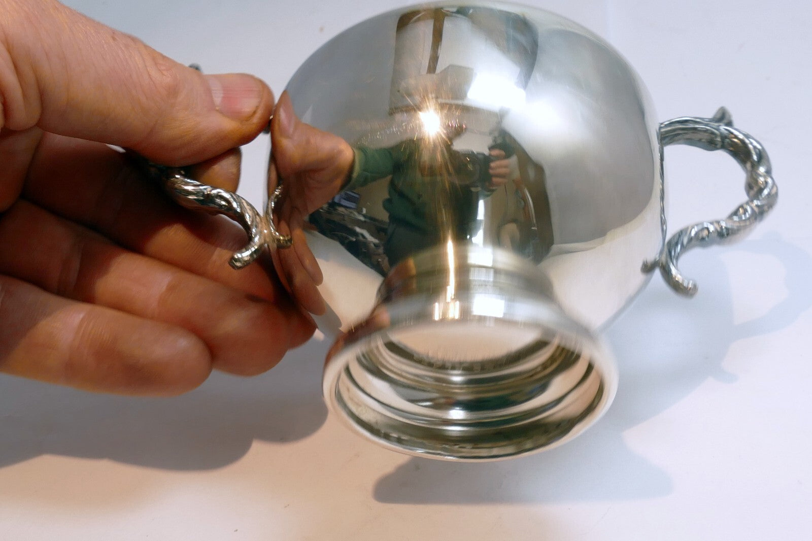VIKING SILVER  PLATE E P COPPER SUGAR BOWL made in Canada  Lead Mounts for Tea