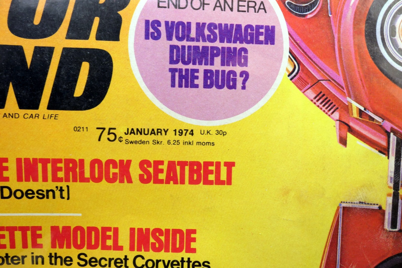 Motor Trend Magazine January 1974 Is Volkswagen Dumping Bug? Rotary Corvette