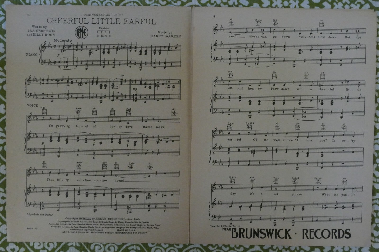 Cheerful Little Earful by Ira Gershwin and Harry Warren from "Sweet and Low"