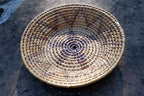 10" Basket Bowl Handwoven Natural Sea Grass Woven Boho Tribal star pattern